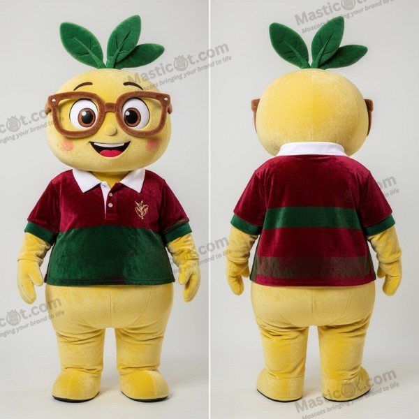 Mascote de Beterraba Amarela Limão Fofinha - Beterraba - MASTICOT_30149 - Masticot.com