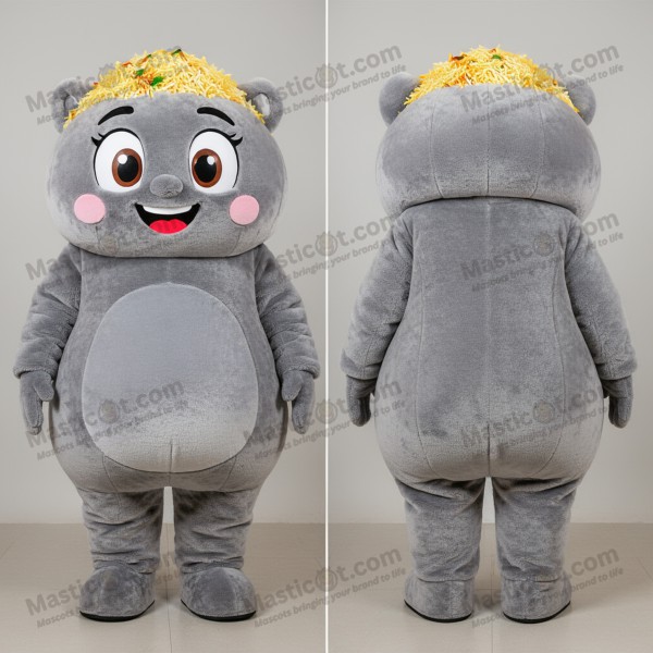Velvety gray fluffy biryani mascot - Masticot.com