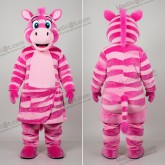 Mascotte zèbre en velours rose - Zèbre - MASTICOT_30256 - Masticot.com