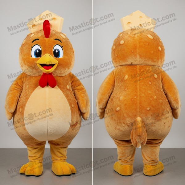 Mascota de pollo parmesano de plumas doradas - Masticot.com