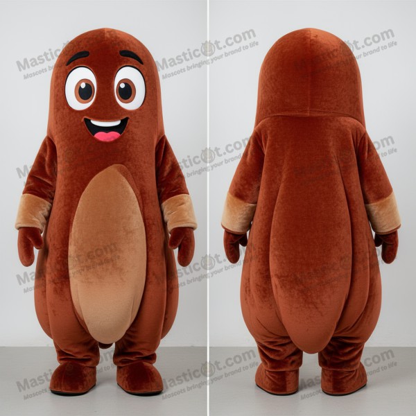 Rost-oranger Geister-Maskottchen mit großen Augen -