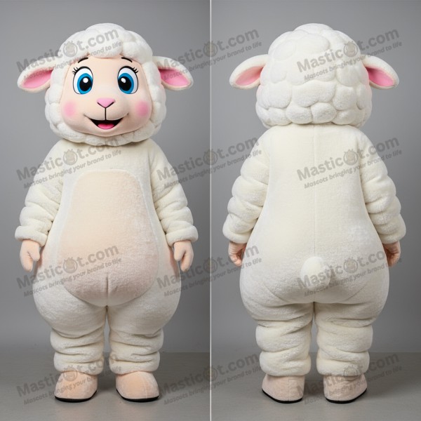 Mascota de oveja blanca esponjosa - Masticot.com