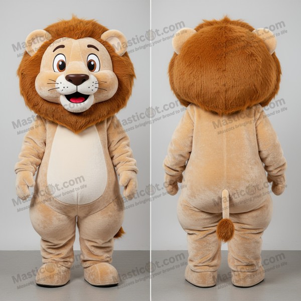 Beige fluffy lion mascot - Masticot.com