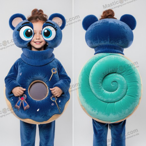 Blå Sammetsmunk-Maskot - Munk - MASTICOT_30415 - Masticot.com