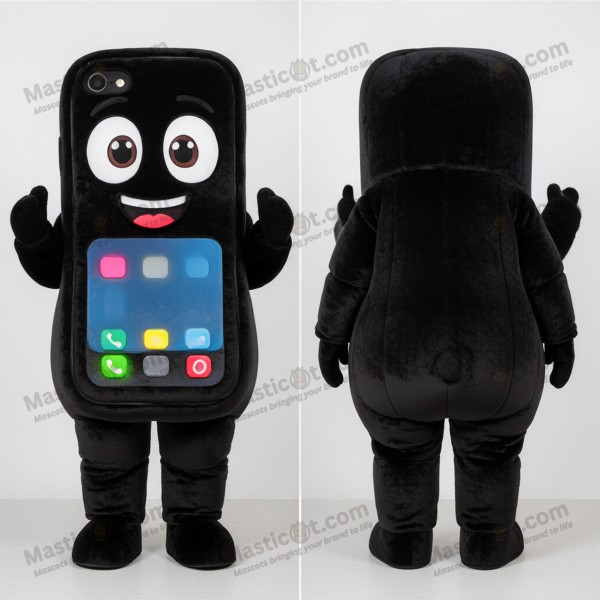 Midnight black sleek phone mascot - Masticot.com