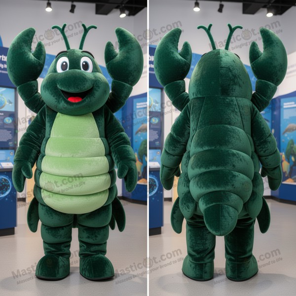 Forest green rounded lobster mascot - Masticot.com