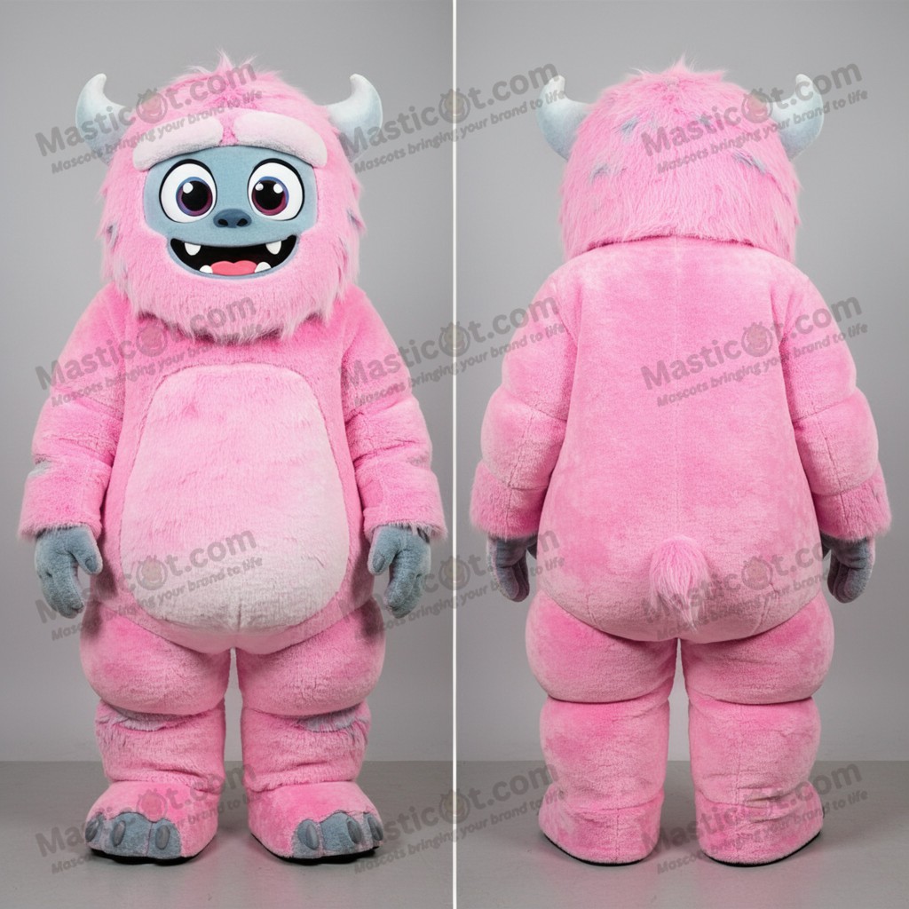 Pink velvety yeti mascot - Masticot.com