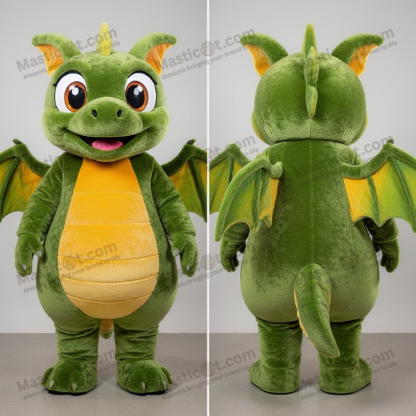 Olive green velvety dimorphodon mascot - Masticot.com