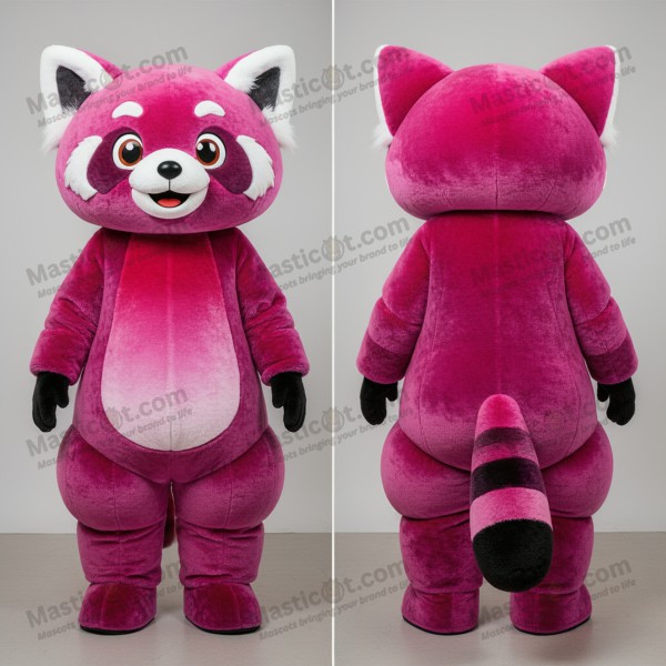 Magenta fluffy red panda mascot - Masticot.com