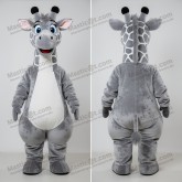 Giraffemaskot i sølvfleece - Masticot.com