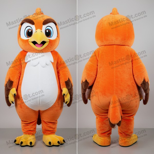 Orange feathered falcon mascot - Masticot.com