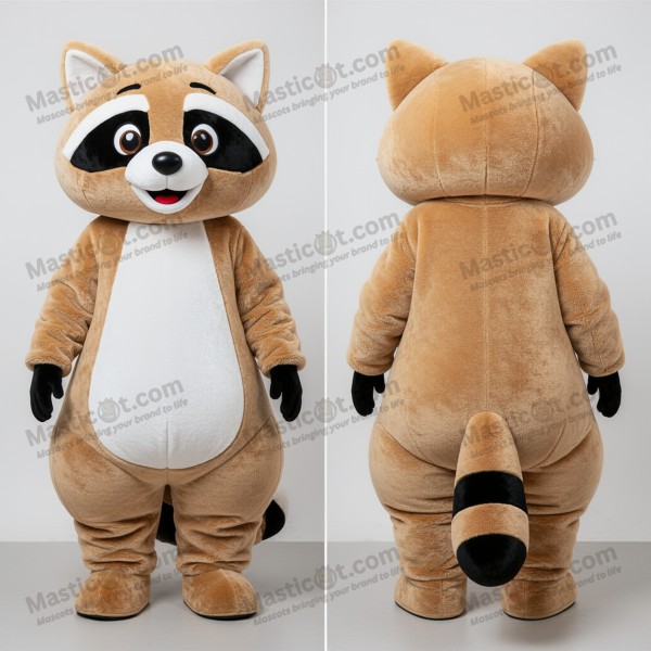 Tan fluffy raccoon mascot - Masticot.com