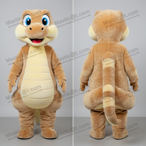 Velvety tan serpentine snake mascot - Masticot.com