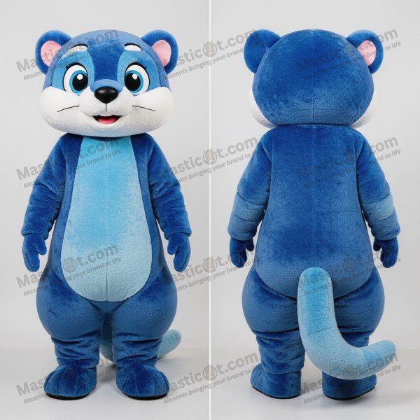 Mascotă feretă zâmbitoare albastru azur - Masticot.com