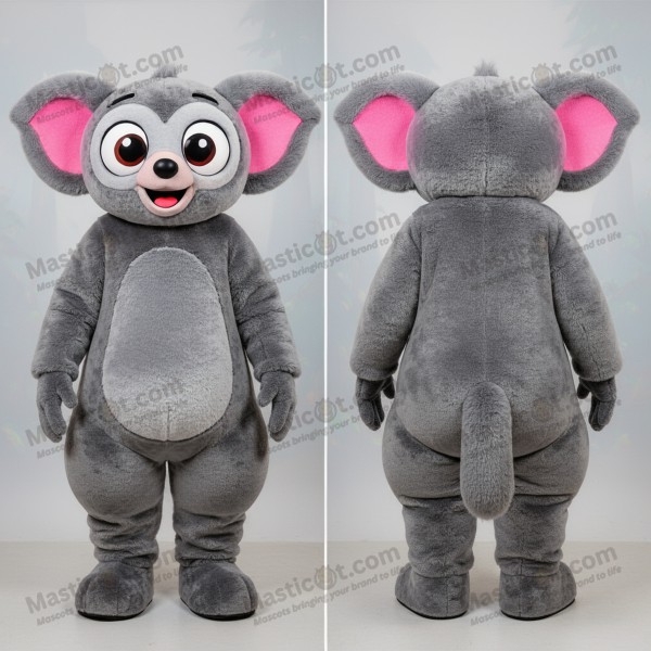 Hladký šedý plyšový maskot Ayeaye - Masticot.com