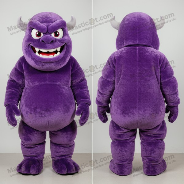 Purple velvety ogre mascot - Masticot.com