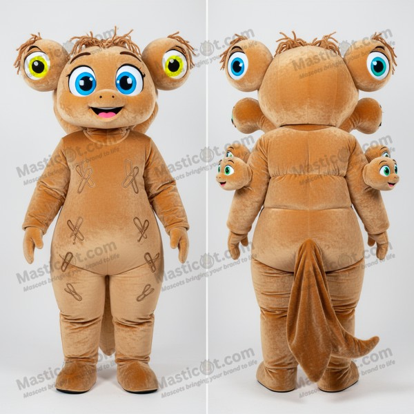 Tan velvety cushioned hydra mascot - Masticot.com