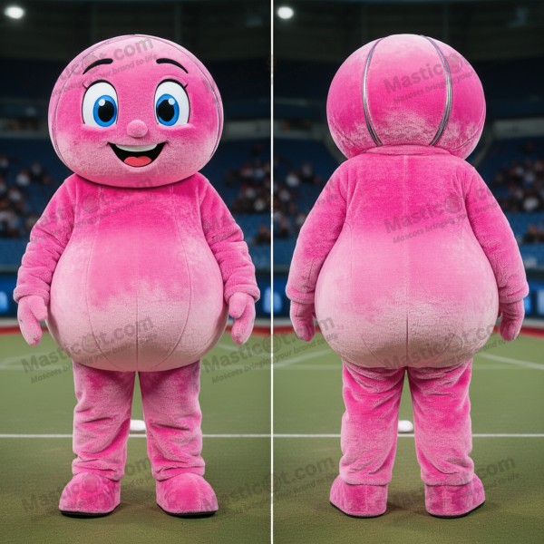 Pink plush petanque ball mascot - Masticot.com