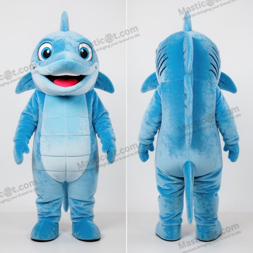 Mascotte barracuda bleu ciel au design épuré - Barracuda - MASTICOT_30854 - Masticot.com