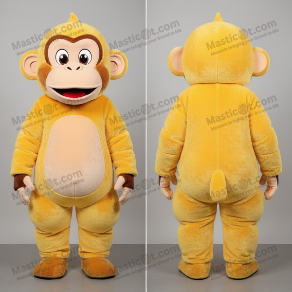Golden yellow playful chimpanzee mascot - Masticot.com