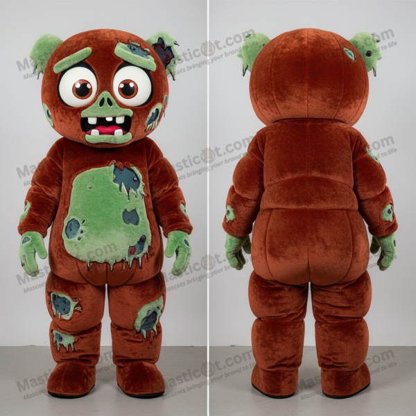 Rust orange wide eyed zombie mascot - Masticot.com