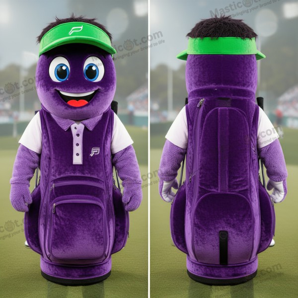 Lilla fløyelsaktig golfveske-maskot - Golfbag - MASTICOT_30990 - Masticot.com