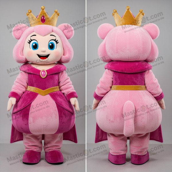 Pink velvety queen mascot - Masticot.com