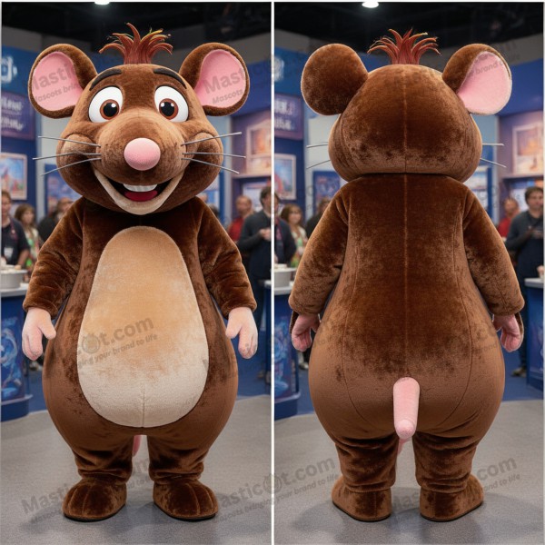 Chocolate brown velvety ratatouille mascot - Masticot.com
