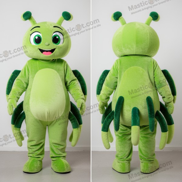 Limegrøn rund edderkoppe-maskot - Edderkop - MASTICOT_31044 - Masticot.com