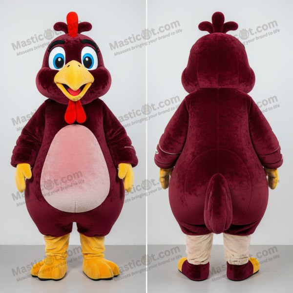 Mascota de pintada con plumas granate - Masticot.com