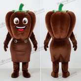 Emerald green rounded pepper mascot - Pepper - MASTICOT_31246 - Masticot.com