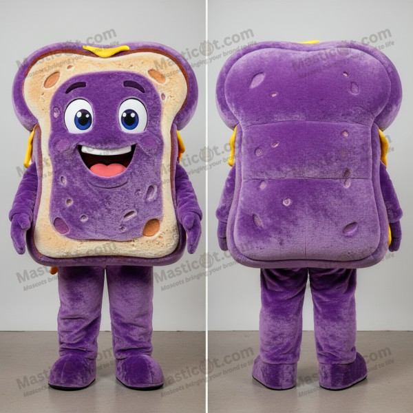 Lavender gold plush grilled cheese sandwich mascot -
