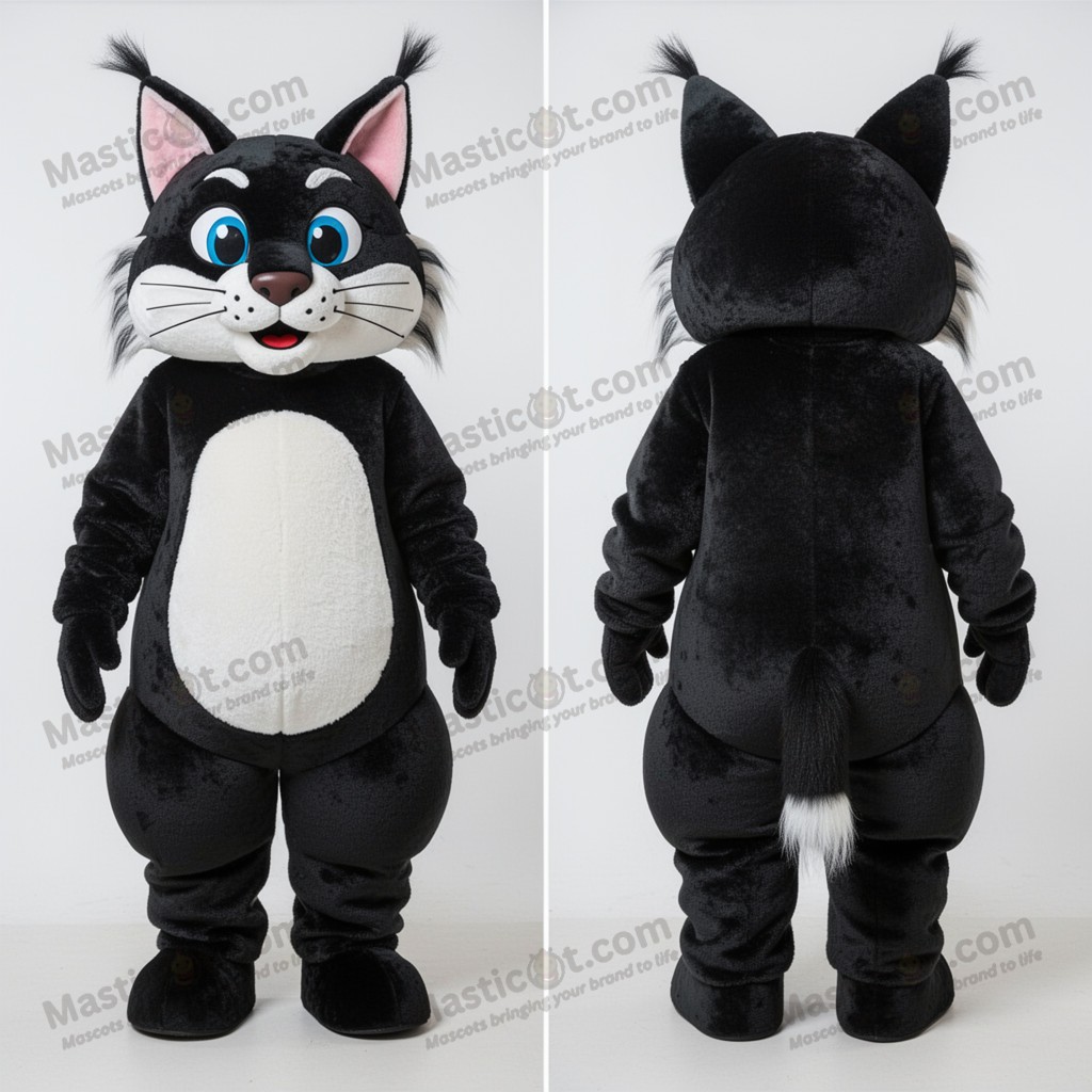 Černá elegantní maskotka rysa - Rys - Masticot.com