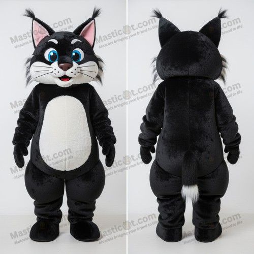 Černá elegantní maskotka rysa - Rys - Masticot.com