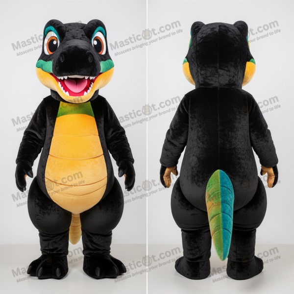 Elegant maskot Coelophysis v černém provedení - Masticot.com