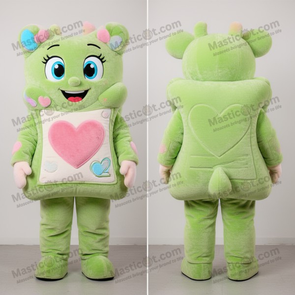 Mascotte cœur vert citron lettre d'amour - Masticot.com