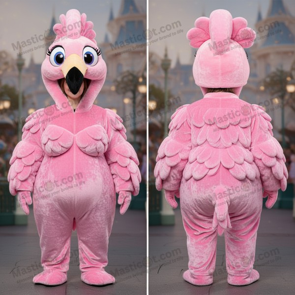 Blush pink playful flamingo mascot - Masticot.com