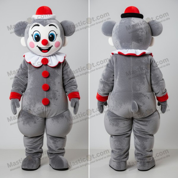Velvety gray expressive mime mascot - Masticot.com