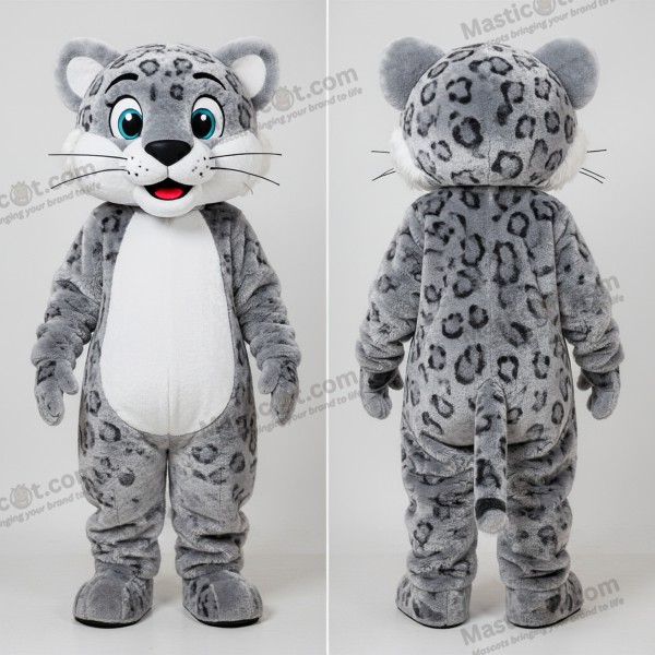 Sølvglinsende leopard-maskot - Leopard - MASTICOT_31528 - Masticot.com