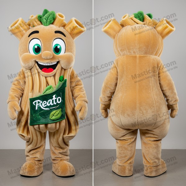 Golden yellow cheerful pesto pasta mascot - Masticot.com