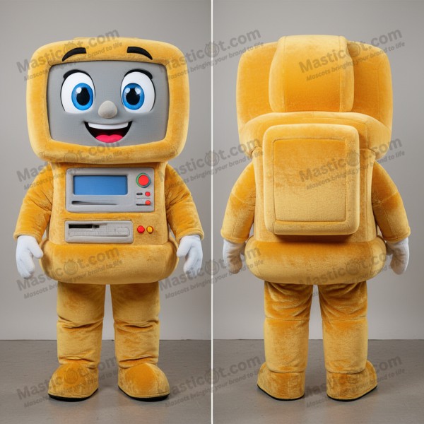 Gold tinted oversized beret computer mascot - Masticot.com