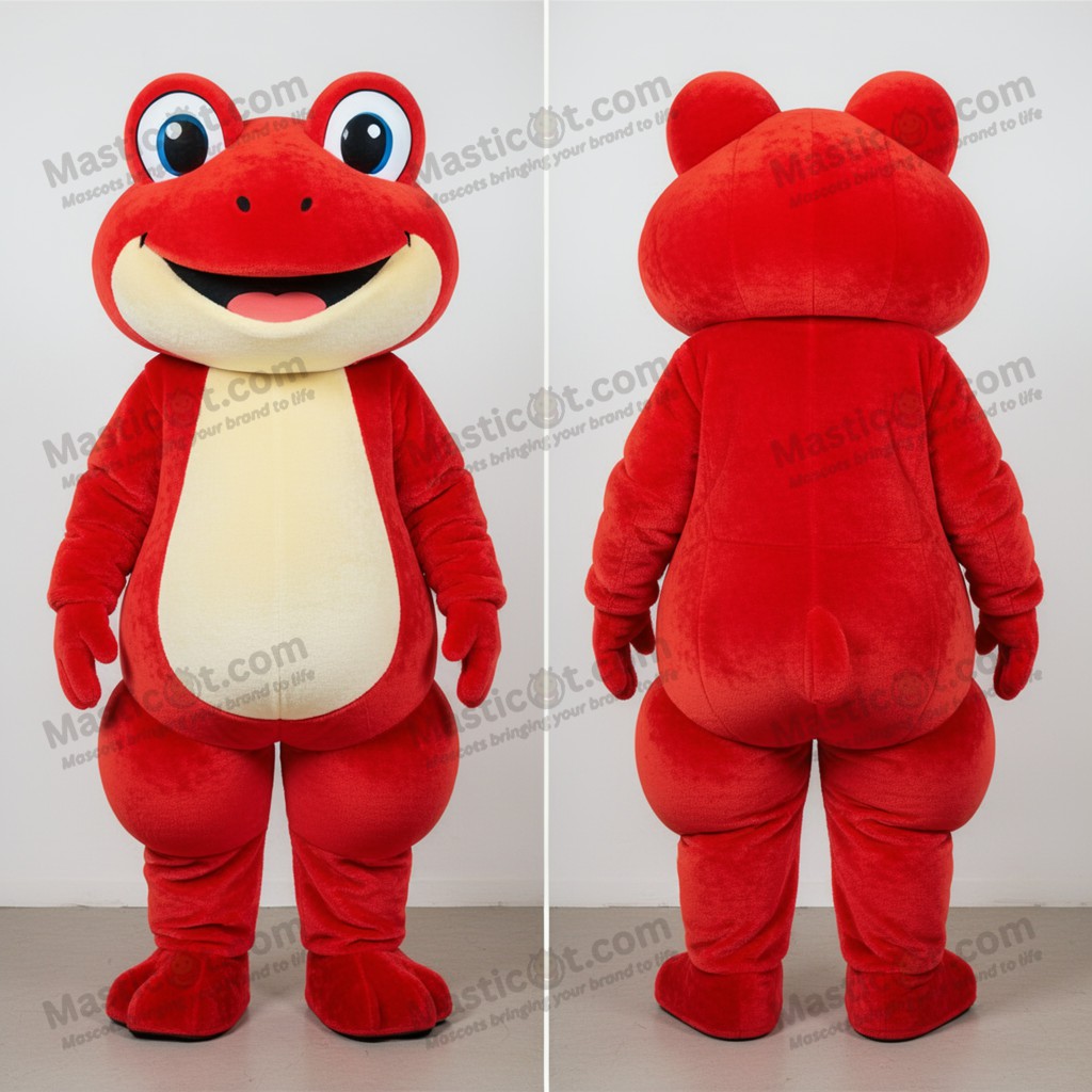 Crimson red playful frog mascot - Masticot.com