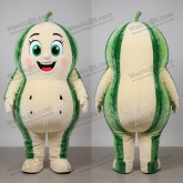Emerald green broad shouldered watermelon mascot -