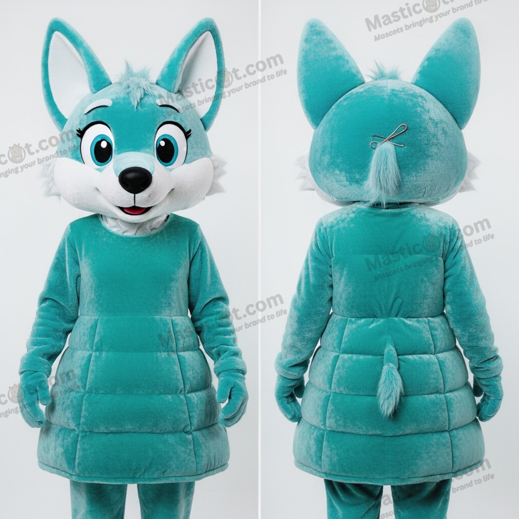 Mascotte Dingo Velours Turquoise - Dingo - MASTICOT_31893 - Masticot.com