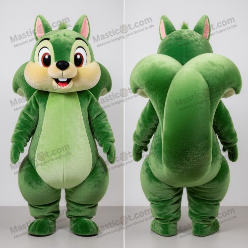 Smaragdgrüner Plüsch-Eichhörnchen-Maskottchen - Masticot.com