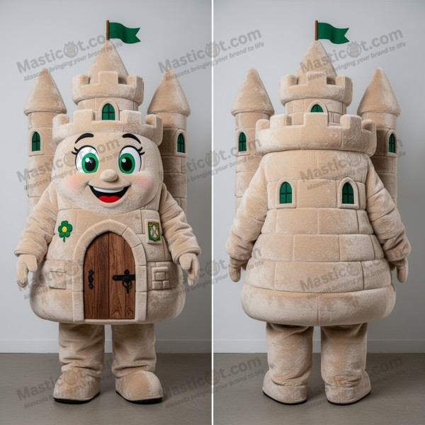 Bežový kulatý irský hradní maskot - Masticot.com