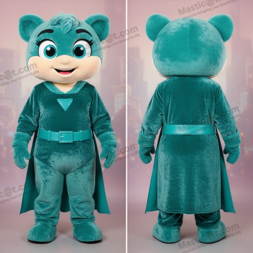 Superhelden mascotte kostuum in teal - Superheld - MASTICOT_32008 - Masticot.com