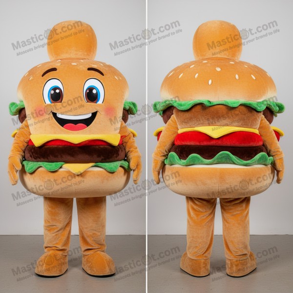 Chocolate brown oversized hamburger mascot - Masticot.com