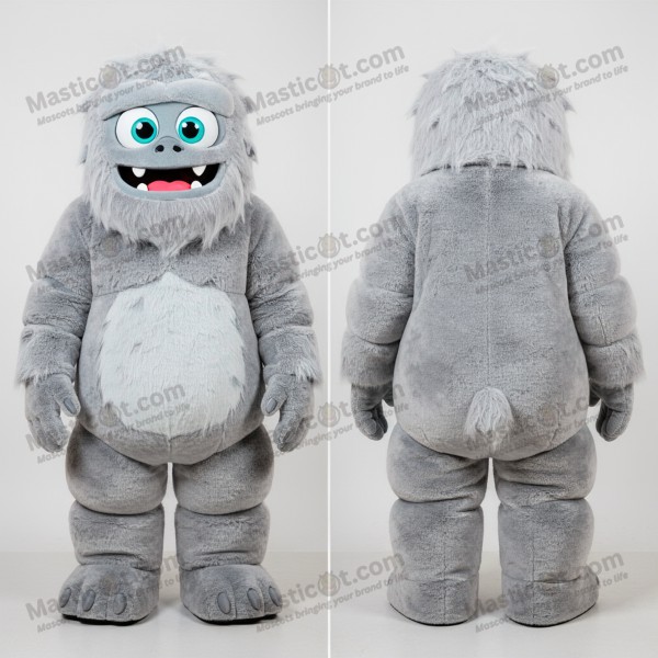 Gray fluffy yeti mascot - Masticot.com