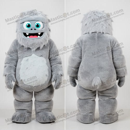 Gray fluffy yeti mascot - Masticot.com